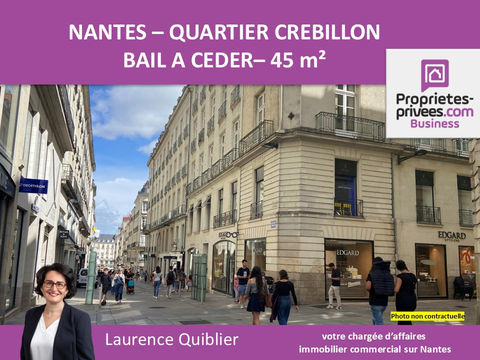44000 NANTES - BAIL A CEDER , LOCAL COMMERCIAL 45 M² , QUARTIER GRASLIN 89600 44000 Nantes