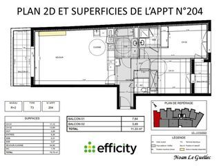  Appartement � vendre 3 pi�ces 79 m�