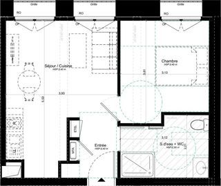  Appartement � vendre 2 pi�ces 45 m�