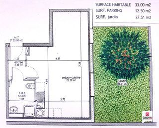  Appartement � vendre 1 pi�ce 33 m�