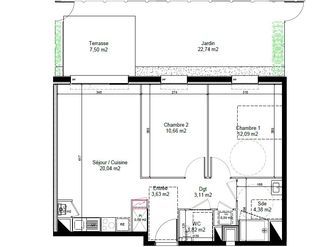  Appartement � louer 3 pi�ces 57 m�