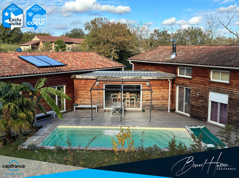   Maison T5 en bois avec piscine sur terrain arbor� de 5804m� Maison - 6 pi�ce(s) - 176 m�