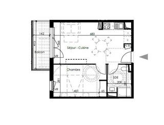  Appartement � louer 2 pi�ces 42 m�