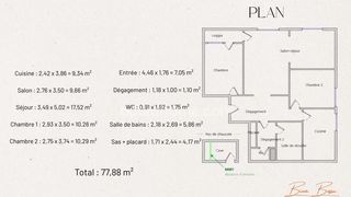  Appartement � vendre 4 pi�ces 78 m�