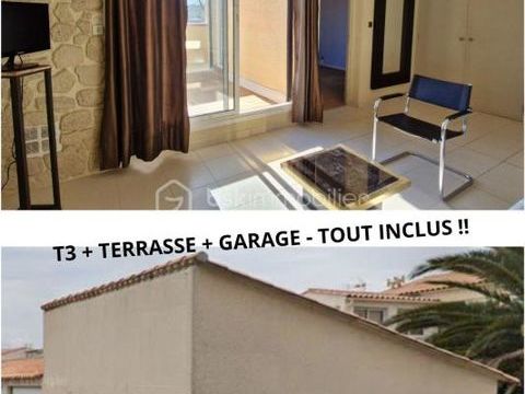   Ensemble Garage et Appartement T3 avec terrasse � deux pas de la plage et du port � Port Leucate ! Appartement - 3 pi�ce(s) - 45 m�