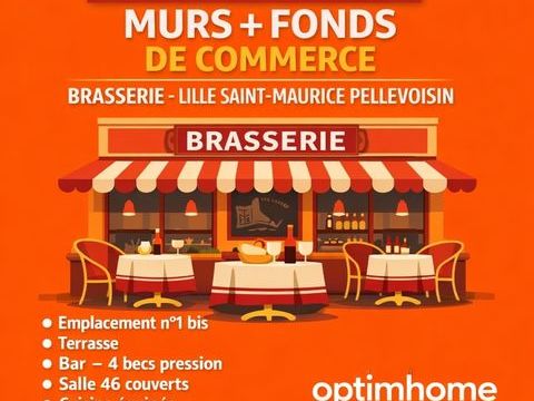 Vente murs et fonds de commerce brasserie � Lille Saint-Maurice Pellevoisin � Emplacement n&deg;1 bis (59000 59800) 448000 59000 Lille