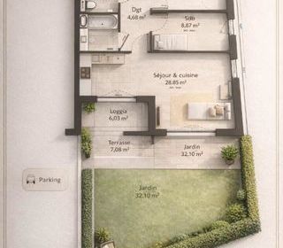  Appartement � vendre 3 pi�ces 78 m�