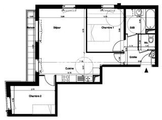  Appartement � vendre 3 pi�ces 61 m�