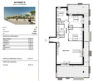  Appartement � vendre 4 pi�ces 113 m�