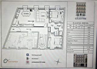  Appartement � vendre 3 pi�ces 63 m�