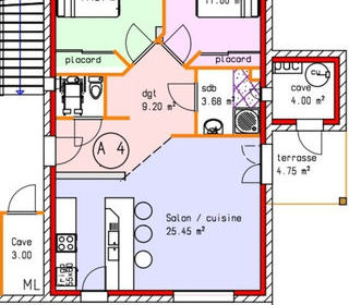  Appartement � vendre 3 pi�ces 61 m�