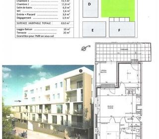  Appartement � louer 3 pi�ces 63 m�