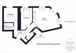  Appartement � vendre 2 pi�ces 55 m�