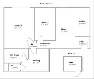  Appartement � vendre 3 pi�ces 65 m�