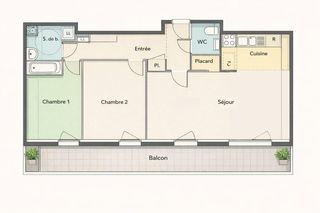  Appartement � vendre 3 pi�ces 64 m�