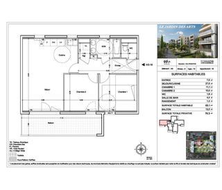  Appartement � vendre 3 pi�ces 63 m�