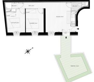  Appartement � vendre 2 pi�ces 44 m�