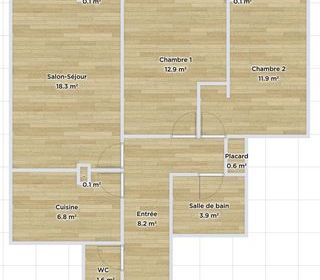  Appartement � vendre 3 pi�ces 64 m�