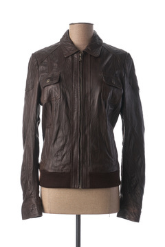 Veste en cuir femme Kaporal marron taille : 36 91 FR (FR)