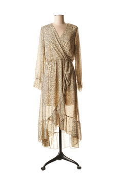 Robe longue femme Flamant Rose beige taille : 38 17 FR (FR)