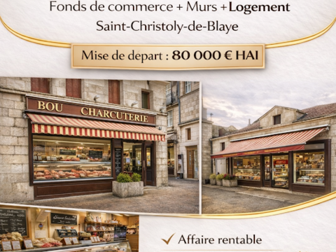 Vente interactive   Fonds de commerce + murs commerciaux + logement 80000 33920 St christoly de blaye