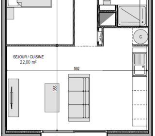  Appartement � vendre 2 pi�ces 43 m�