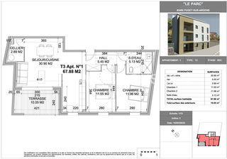  Appartement � vendre 3 pi�ces 68 m�