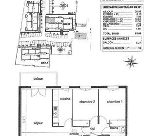  Appartement � louer 3 pi�ces 64 m�