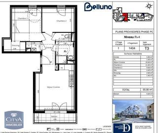  Appartement � louer 3 pi�ces 55 m�