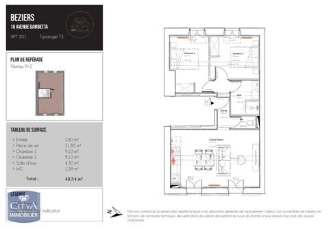   Location Appartement Appartement - 3 pi�ce(s) - 49 m�