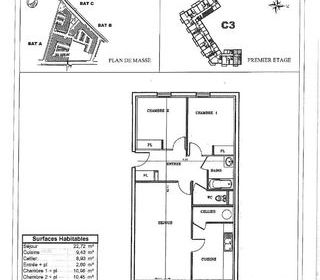  Appartement � louer 3 pi�ces 71 m�