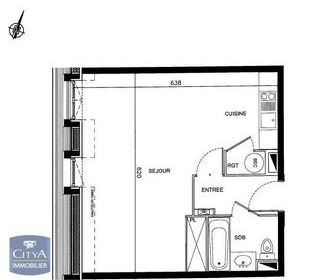 Appartement � louer 1 pi�ce 35 m�