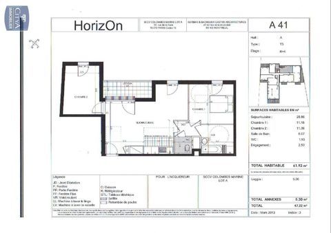   Location Appartement Appartement - 3 pi�ce(s) - 62 m�