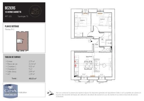   Location Appartement Appartement - 3 pi�ce(s) - 48 m�