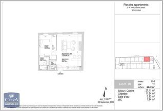  Appartement � louer 2 pi�ces 44 m�
