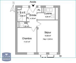  Appartement � louer 2 pi�ces 38 m�