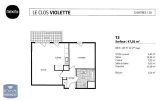  Appartement � louer 2 pi�ces 47 m�