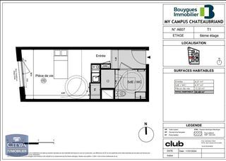  Appartement � louer 1 pi�ce 24 m�