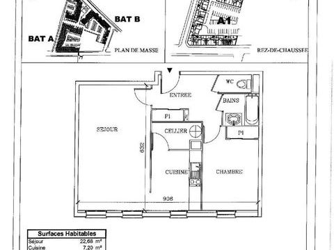   Location Appartement Appartement - 2 pice(s) - 57 m