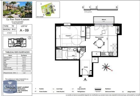   Location Appartement Appartement - 2 pi�ce(s) - 46 m�