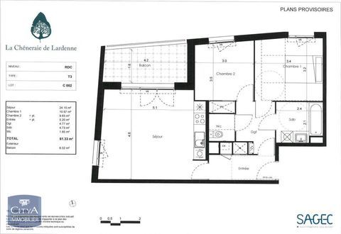   Location Appartement Appartement - 3 pi�ce(s) - 61 m�