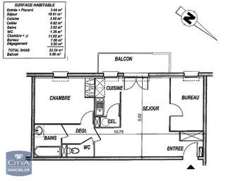  Appartement � louer 2 pi�ces 51 m�