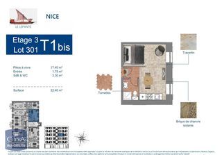  Appartement � vendre 1 pi�ce 22 m�
