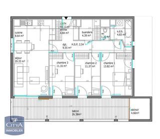  Appartement � vendre 4 pi�ces 89 m�