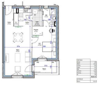  Appartement � louer 2 pi�ces 56 m�