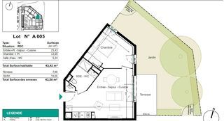  Appartement � vendre 2 pi�ces 43 m�