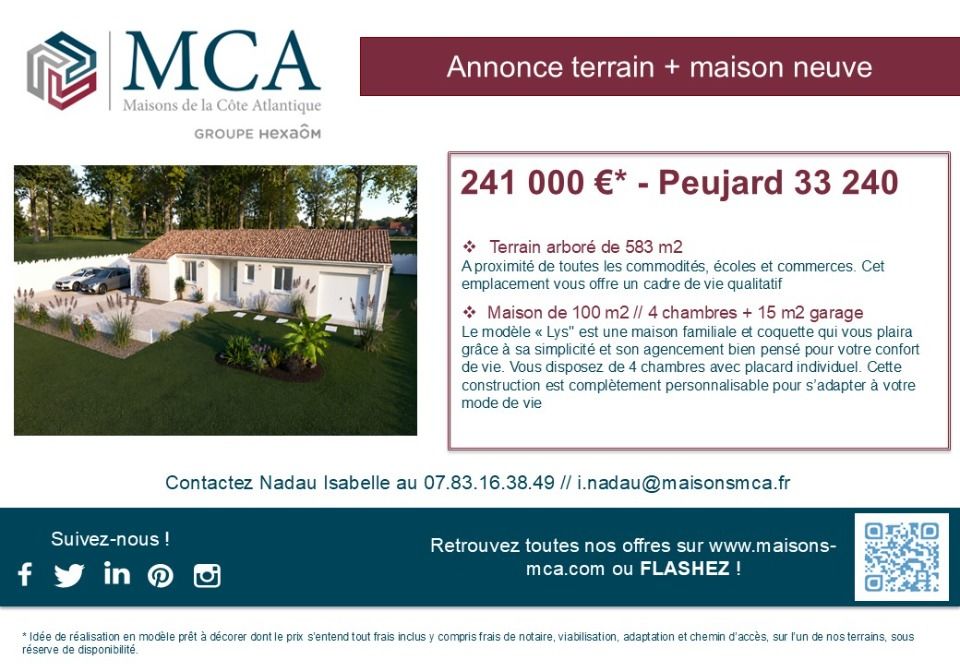 Maisons neuves   Peujard (33240)