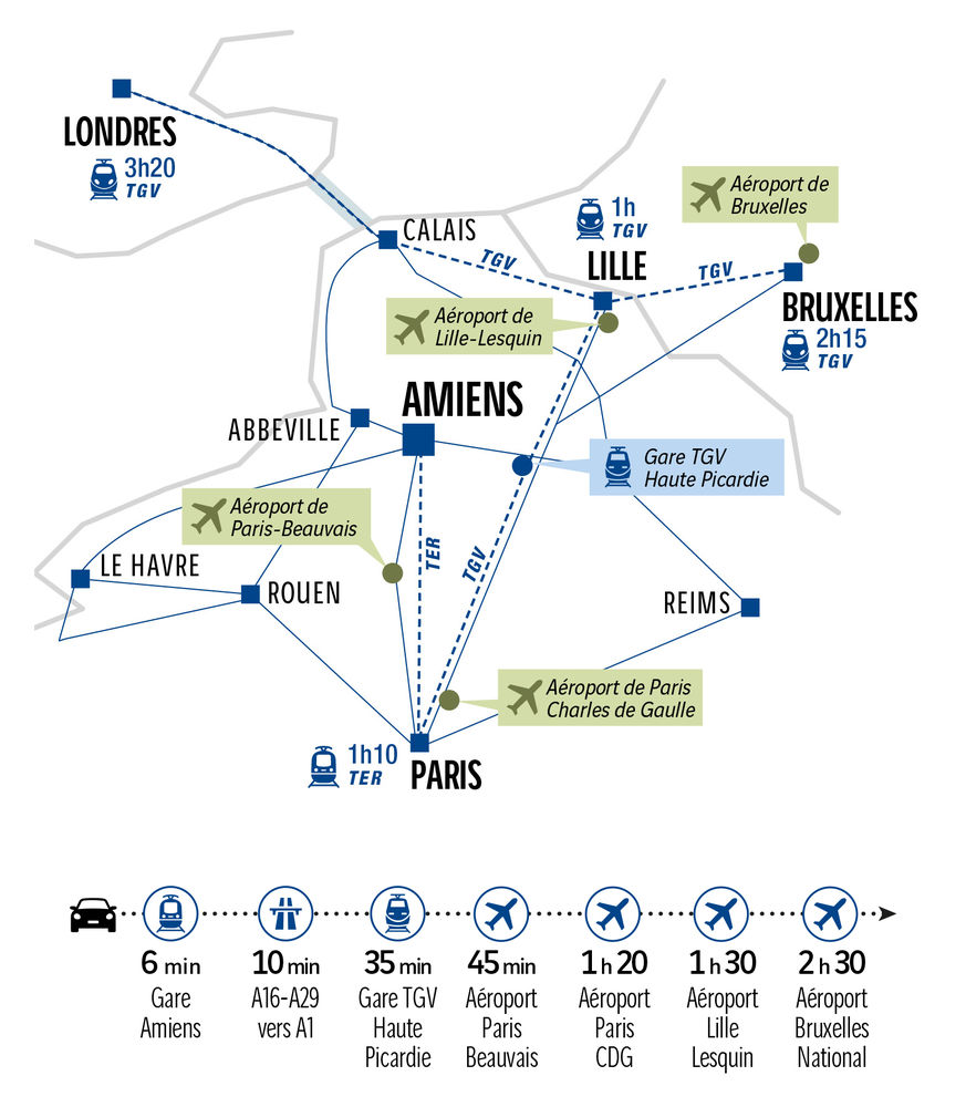 Située au n°7 de la rue de Condé à Amiens, le long des b....