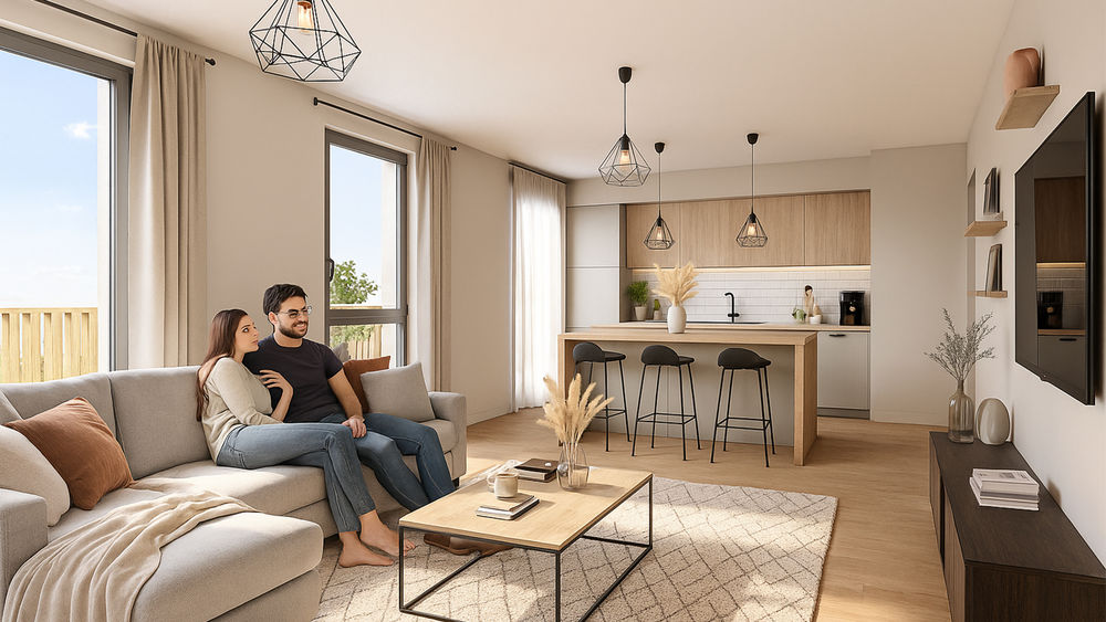 Ce programme immobilier neuf s'installe à Orvault, à deu....