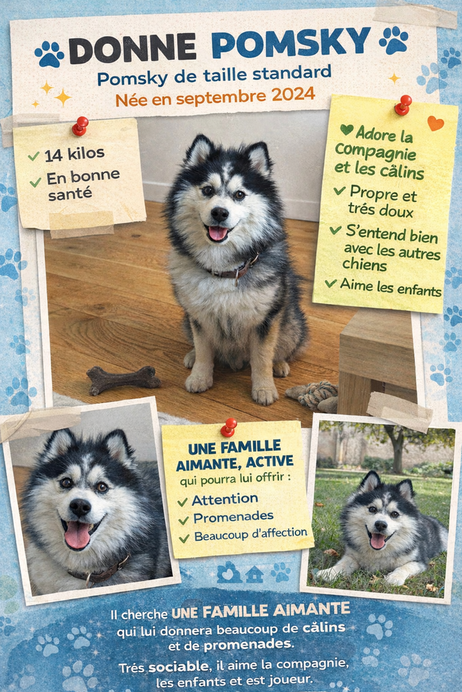 Pomsky taille standard adorable 0 75007 Paris